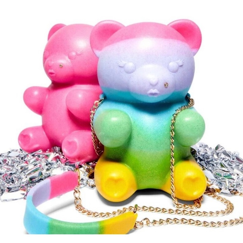 NWT Betsey Johnson- Necessity Crossbody bag. Rainbow Multi Silicone Gummy Bear